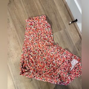 Pink Abstract Floral Loft Wide-leg Pants